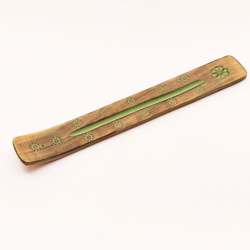 Porta incienso Natural Wood Verde