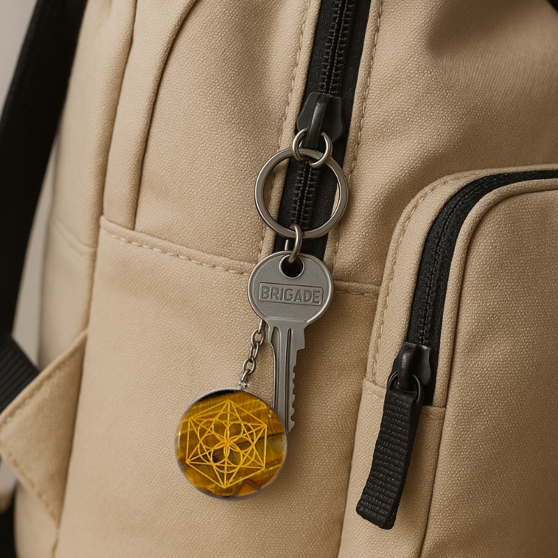 Llavero Piedra Ojo de Tigre - Mandala