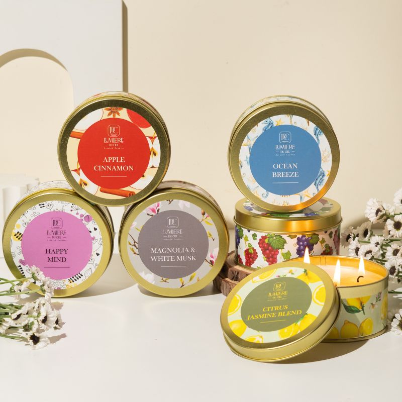 Vela Metal Uvas Blancas