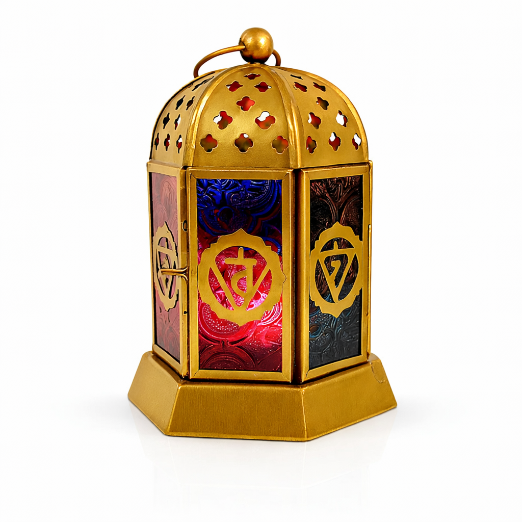 Porta Vela Farol Encantado 7 Chakras OM