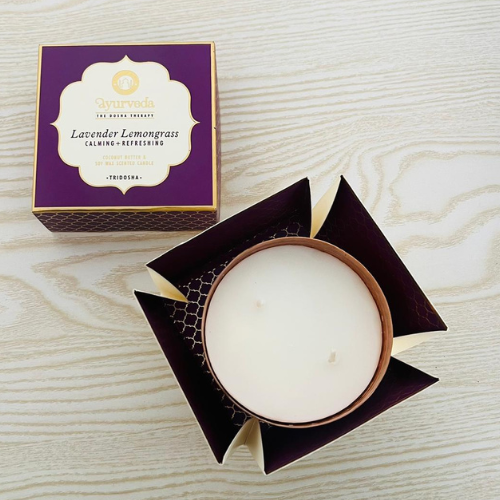Vela Ayurveda de Dos Mechas Lavanda y Lemongrass