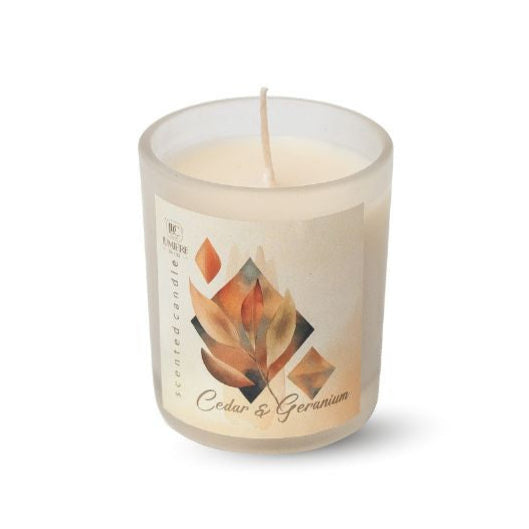 Vela Vaso Cedro y Geranio 60gr