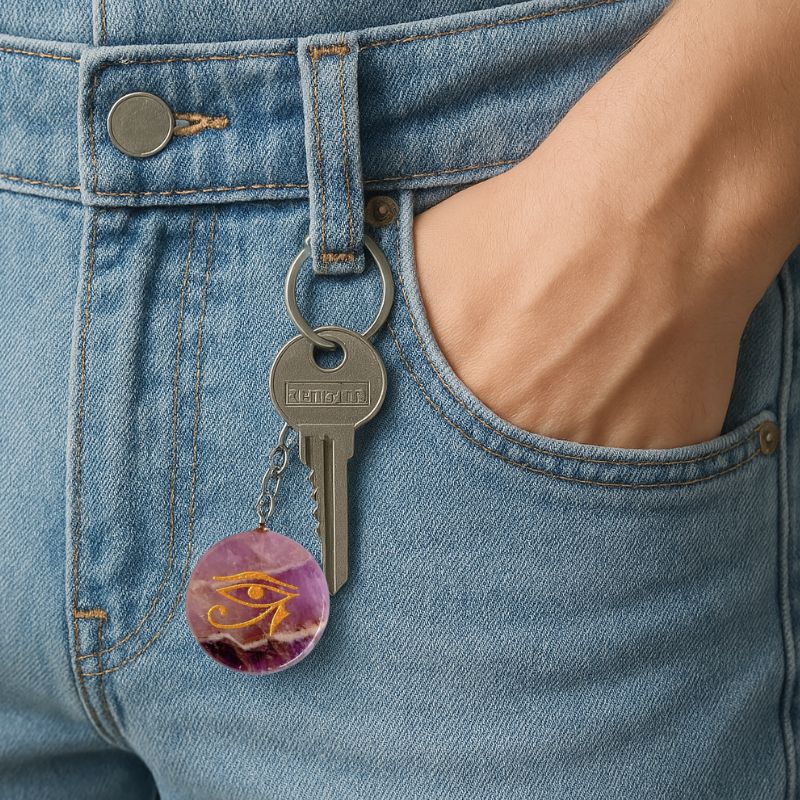 Llavero Piedra Amatista - Ojo de Horus