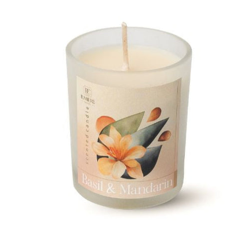 Vela Vaso Albahaca y Mandarina 60gr
