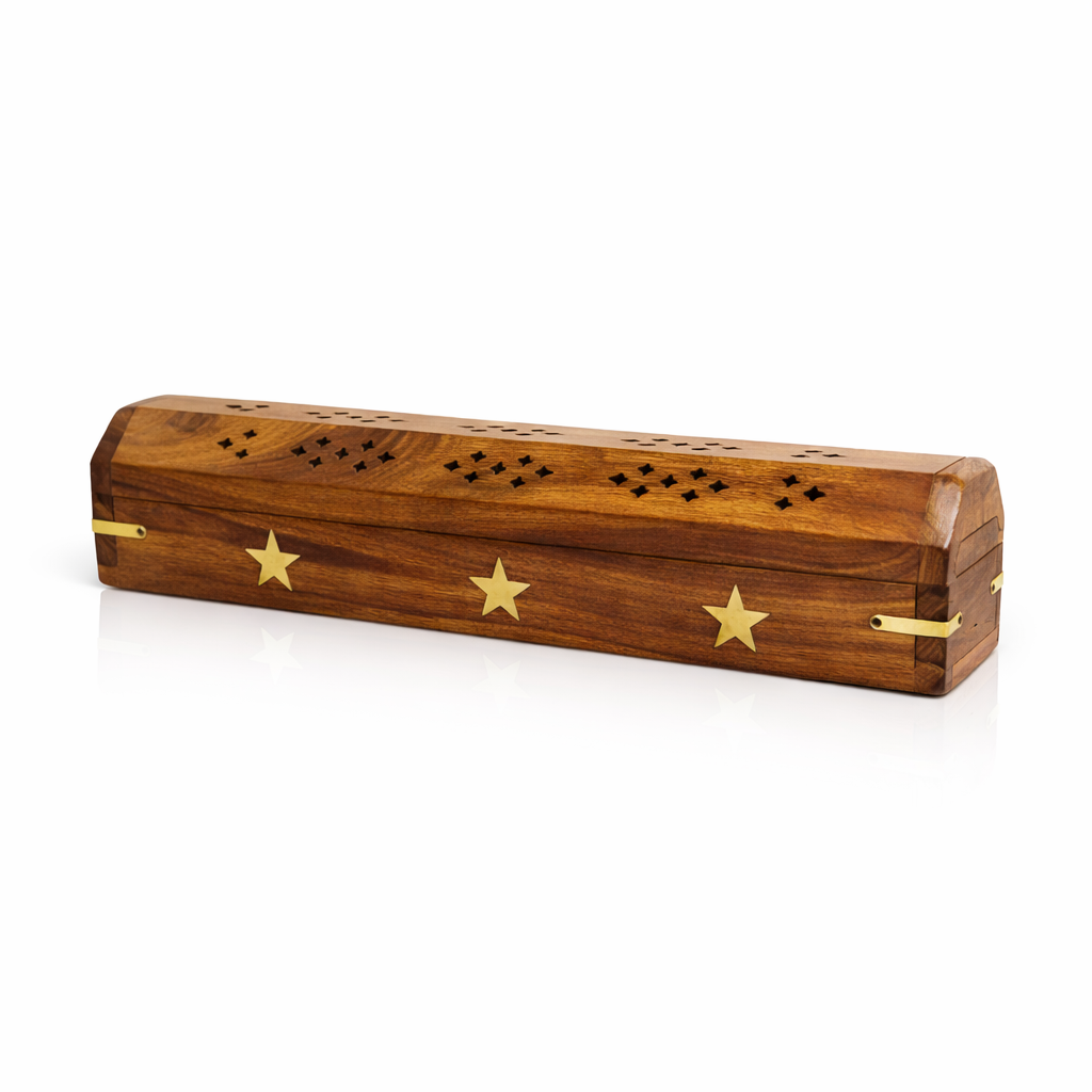 Porta Incienso Caja de Madera - Estrella