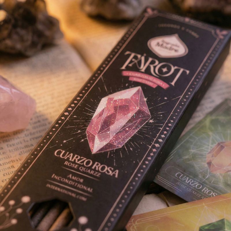 Sahumerio Tarot Gemas Cuarzo Rosado Rosa Silvestre