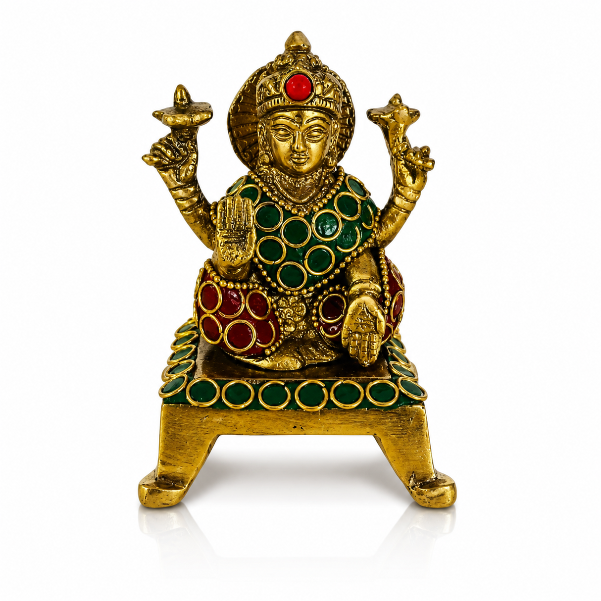 Laxmi de Bronce con Piedras 10 cm