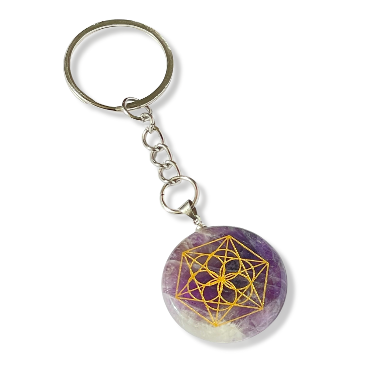 Llavero Piedra Amatista - Mandala