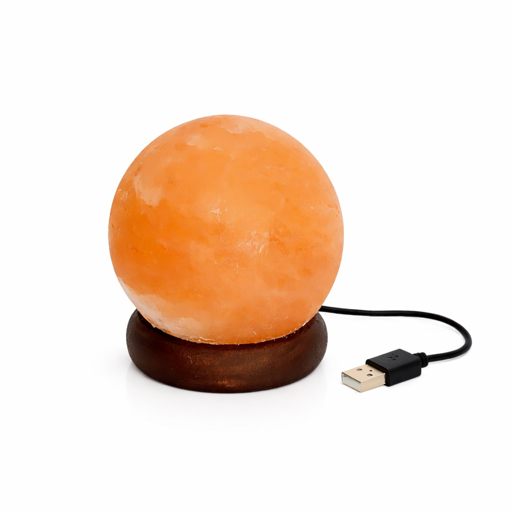 Lampara de Sal del Himalaya Esfera Led Mini