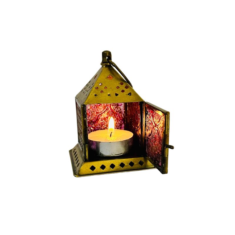 Farol Encantado - Porta Vela Flor Vida Rosa - Chico