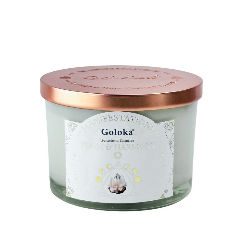 Vela Sandalo con Cuarzo Blanco - Paz y Armonía