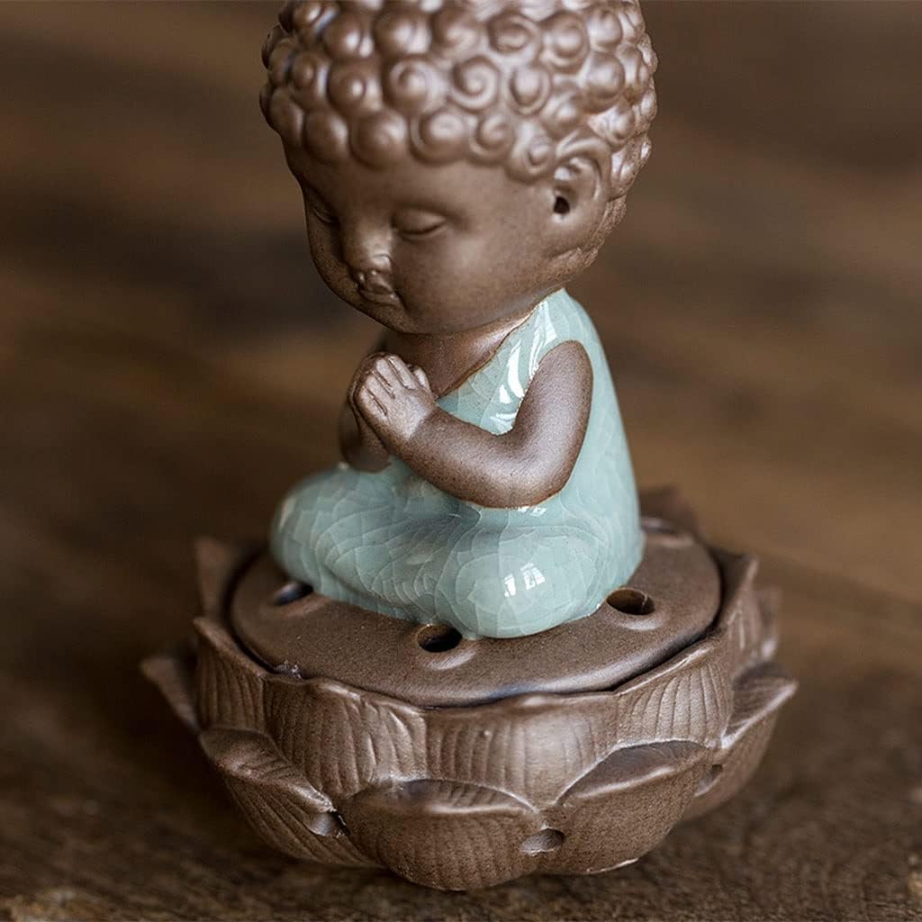 Porta Incienso en Cono Buda Meditación Azul
