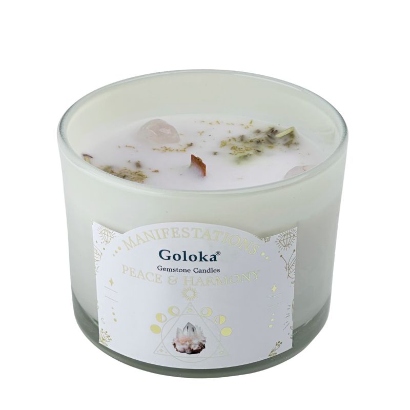 Vela Sandalo con Cuarzo Blanco - Paz y Armonía