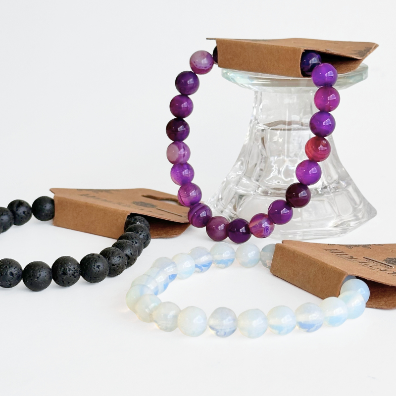 Pack 3 Pulseras de Piedras 8mm