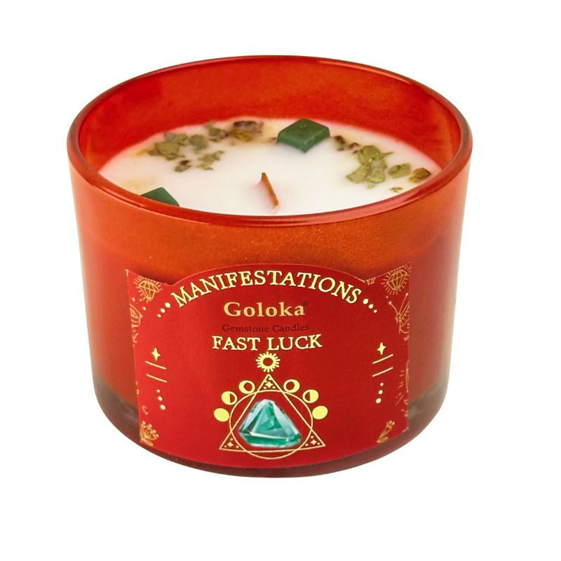 Vela Nag Champa con Jade Verde - Suerte Rápida