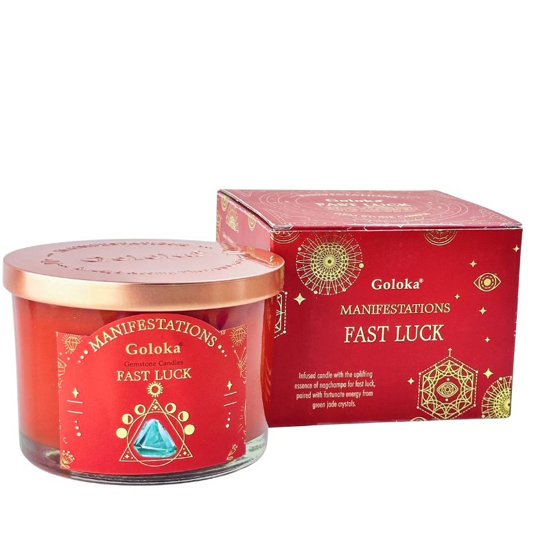 Vela Nag Champa con Jade Verde - Suerte Rápida