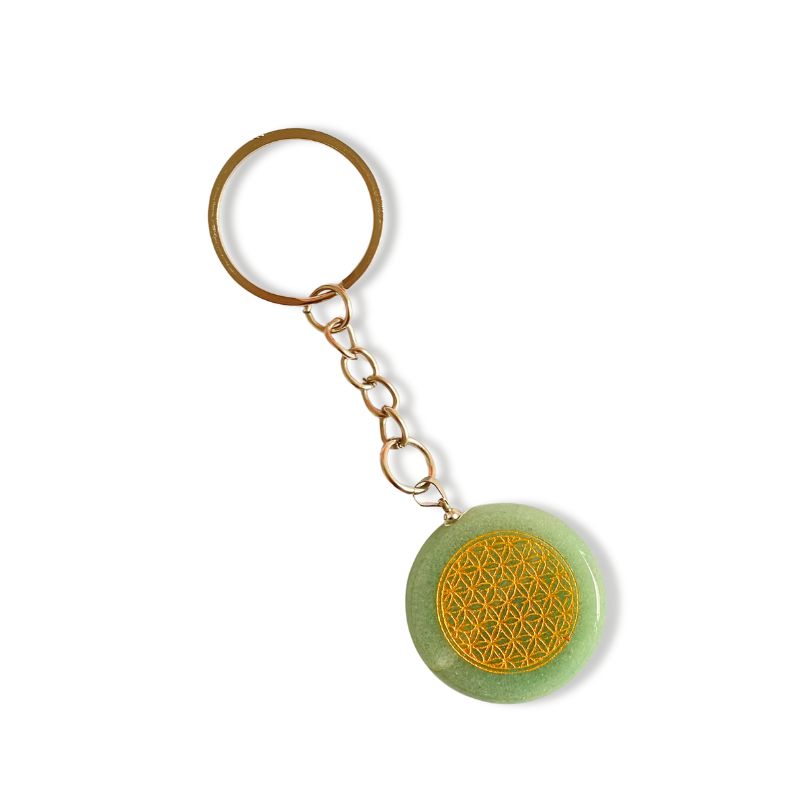 Llavero Piedra Jade - Flor de la Vida