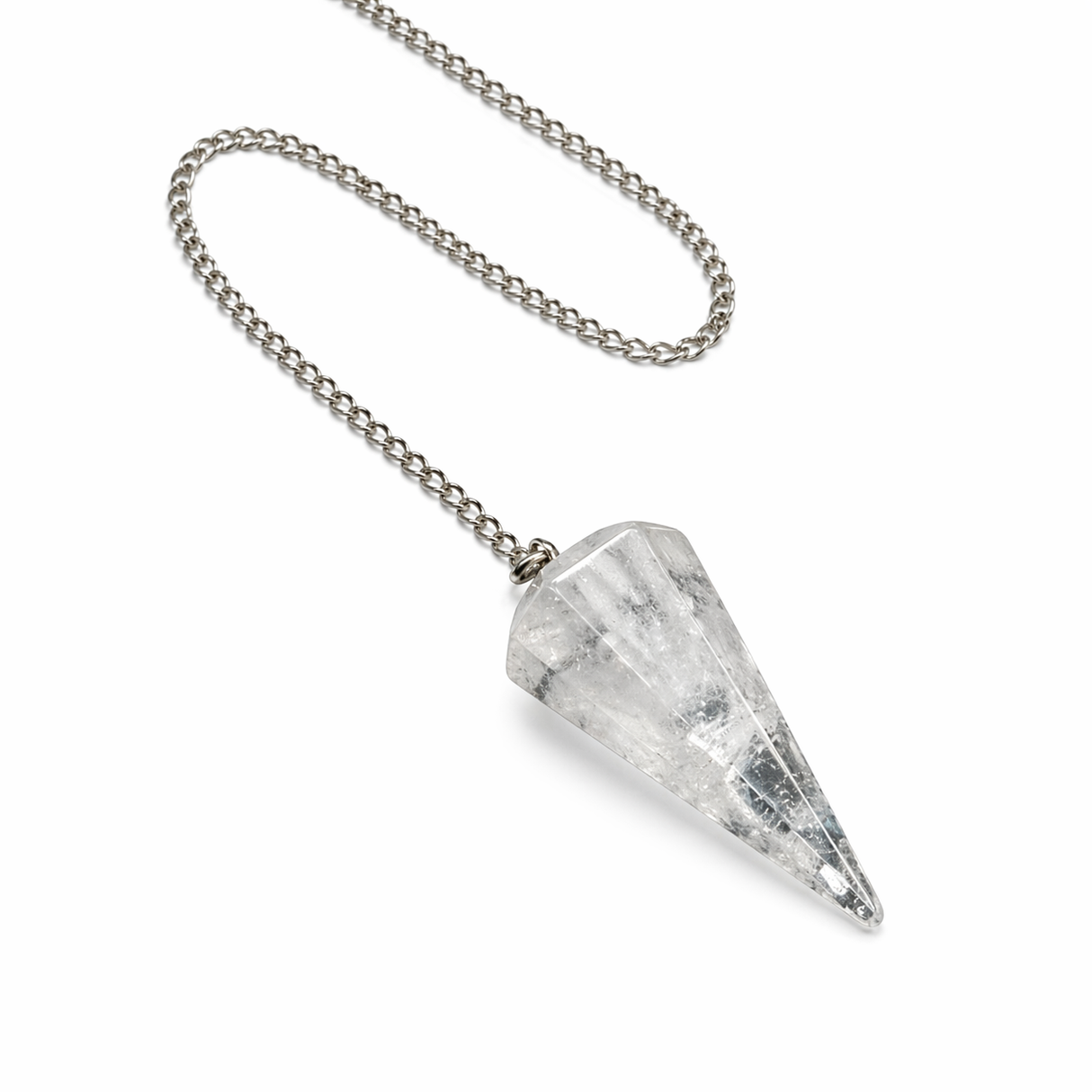 Péndulo Pirámide Cuarzo Cristal Grande