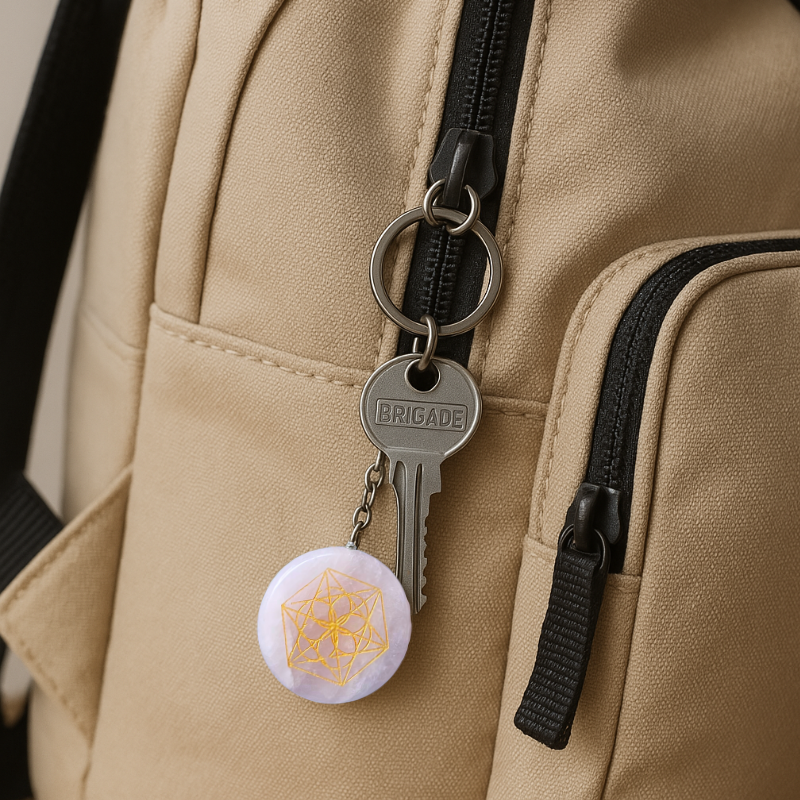 Llavero Piedra Cuarzo Rosa - Mandala