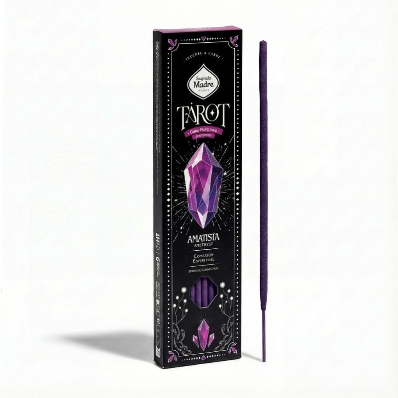 Sahumerio Tarot Gemas Amatista Violeta Lavanda