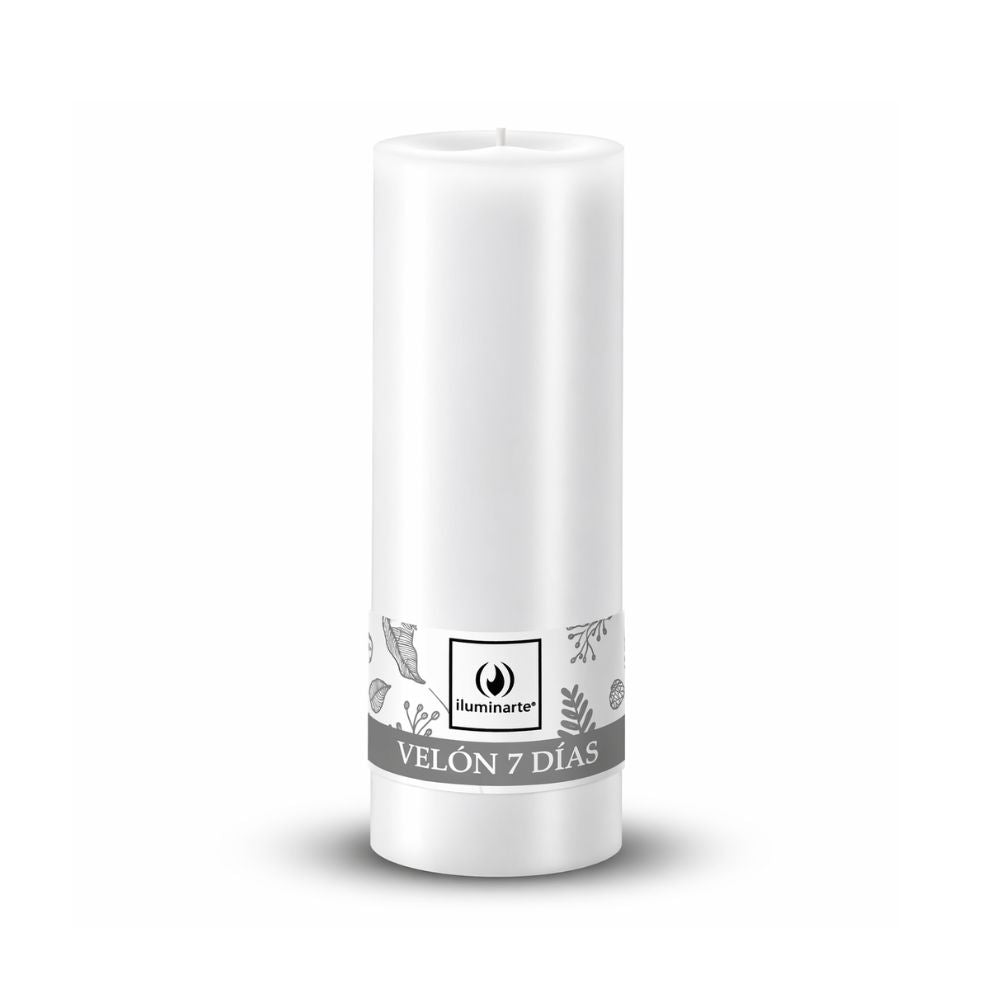 Velón Liso 7 Días Blanco