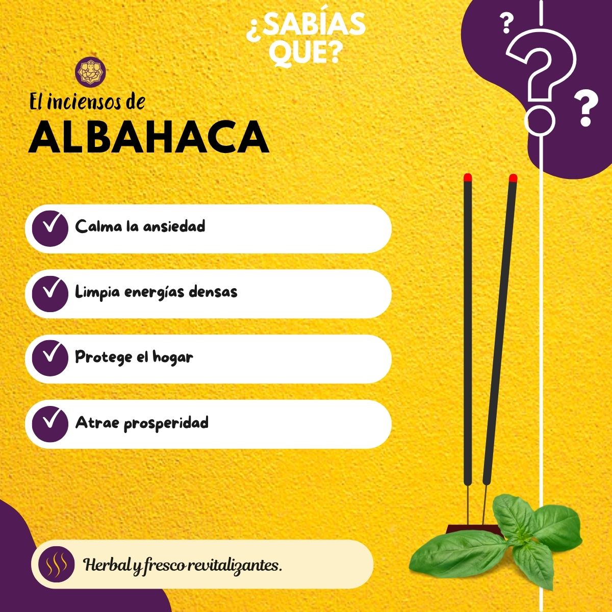 Incienso Natural Holy Basil - Satya