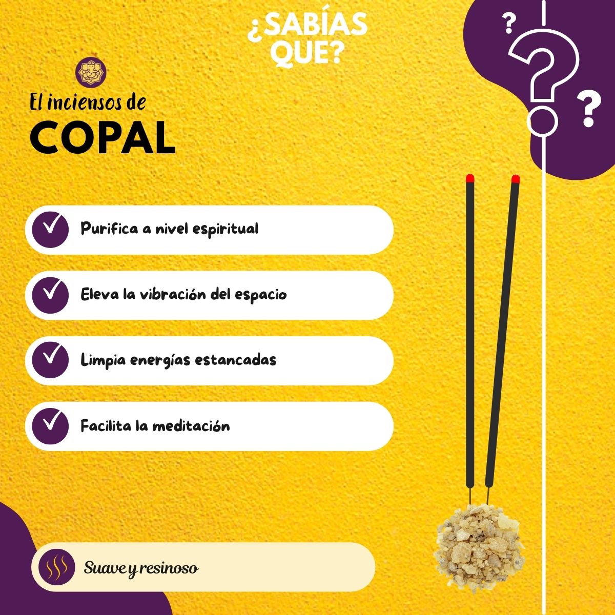 Incienso Cascada Copal Blanco 10 conos