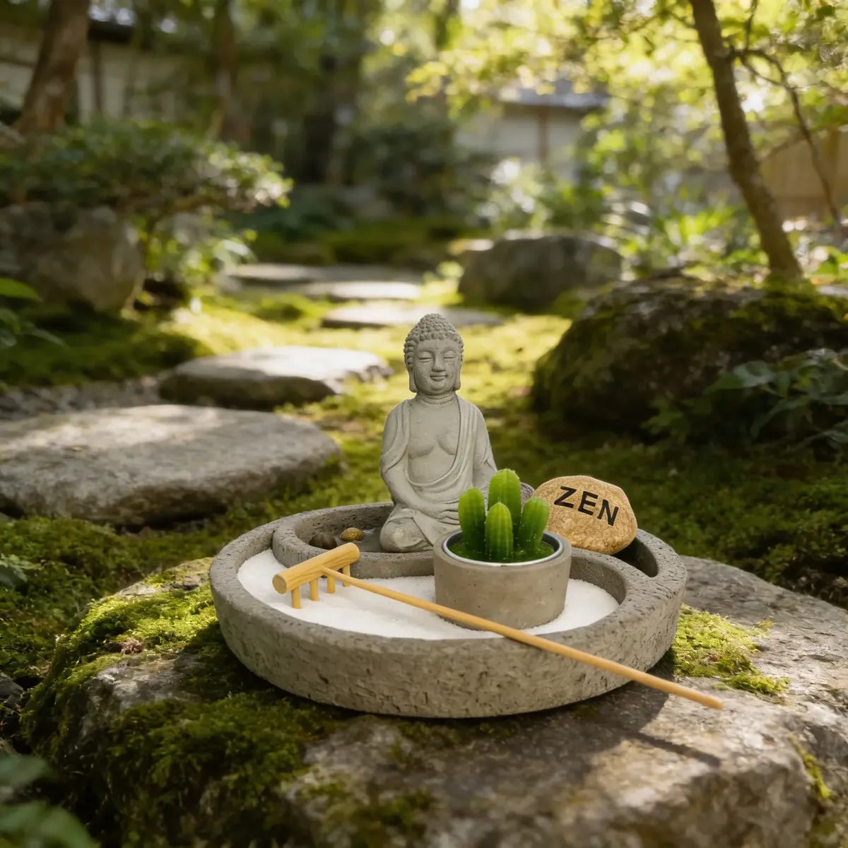 Jardin Zen Budda Ying Yang