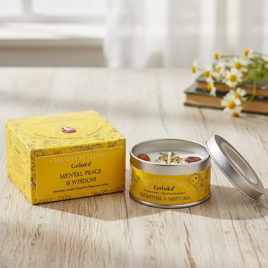 Vela Tarro Manzanilla con Aventurina Naranja