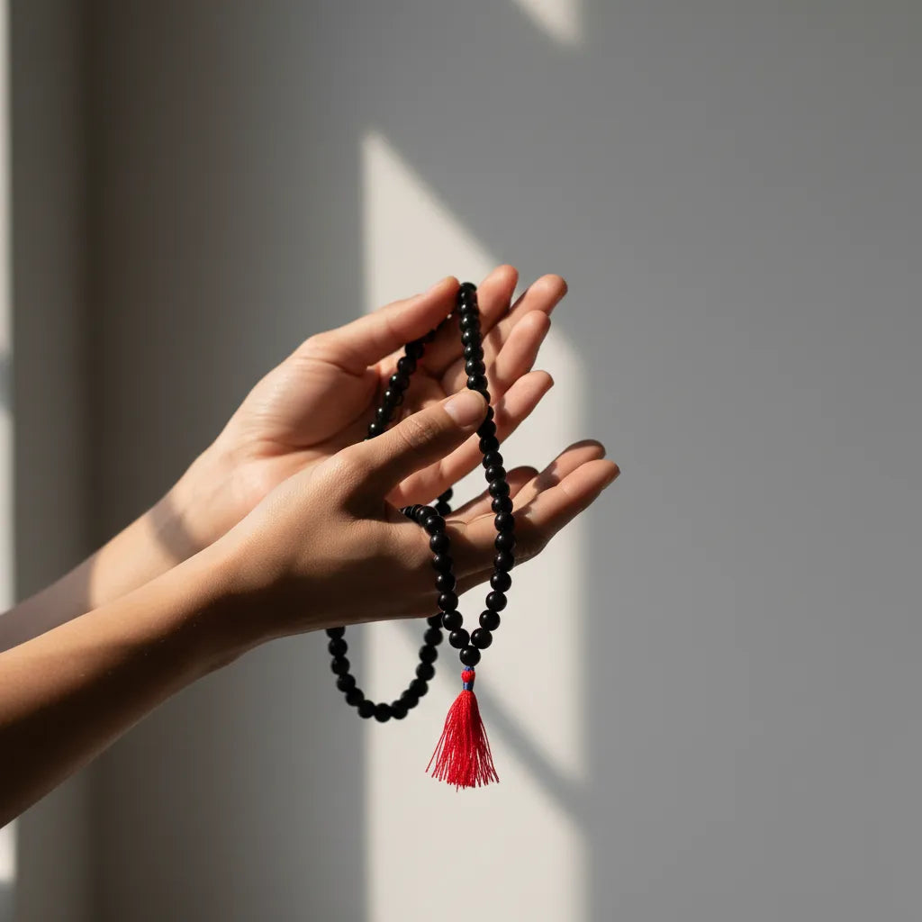 Japa Mala Madera Negro 8 mm