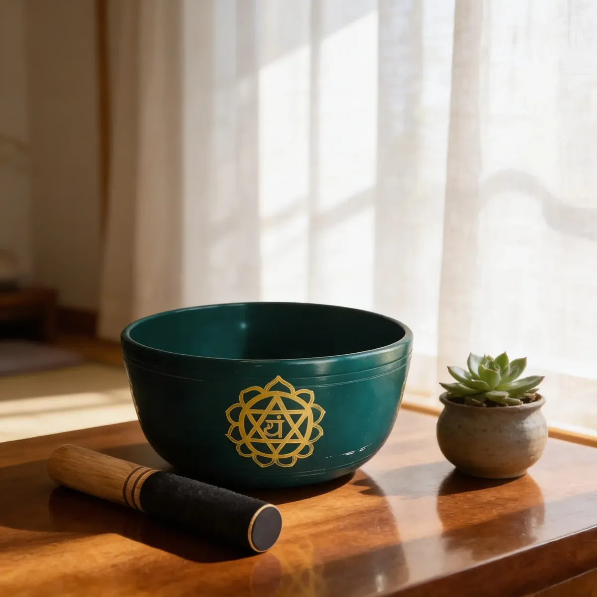 Cuenco Tibetano Verde YAM 18 cm