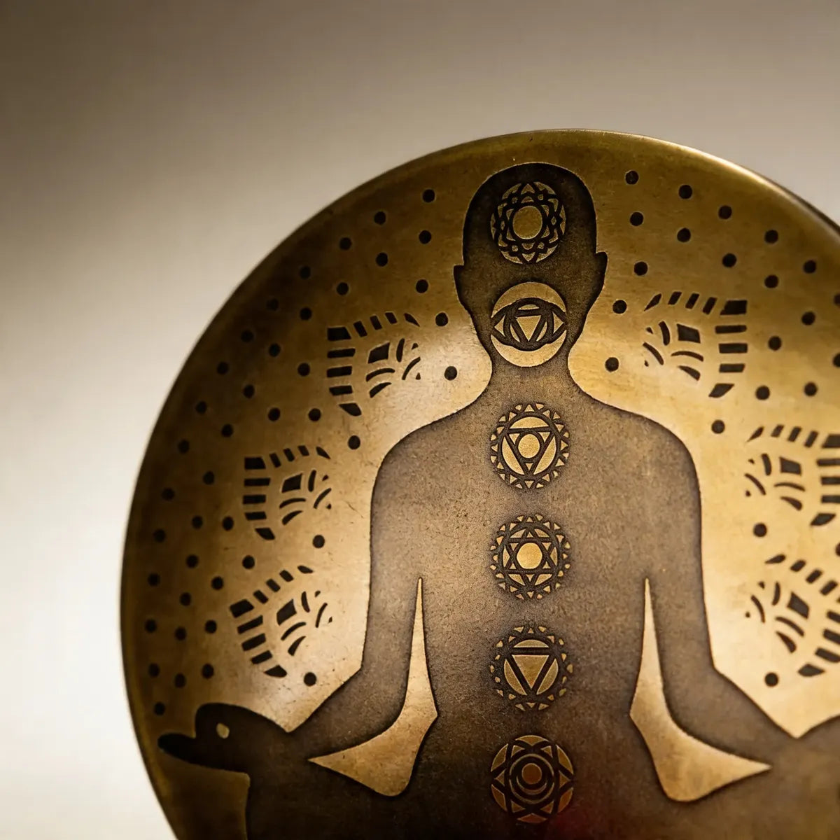 Porta Vela de Pared Chakra Meditación Dorado Pequeño