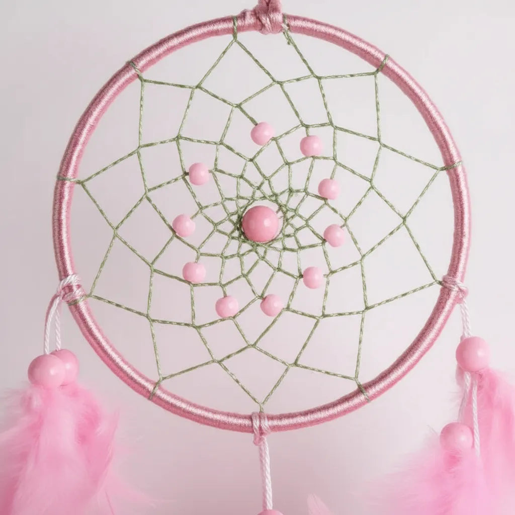 Atrapasueños Plumas Rosadas