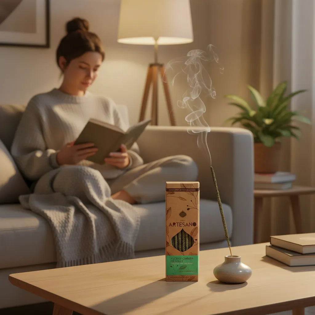 Sahumerio Artesano Té Verde con Flor de Champa 30u