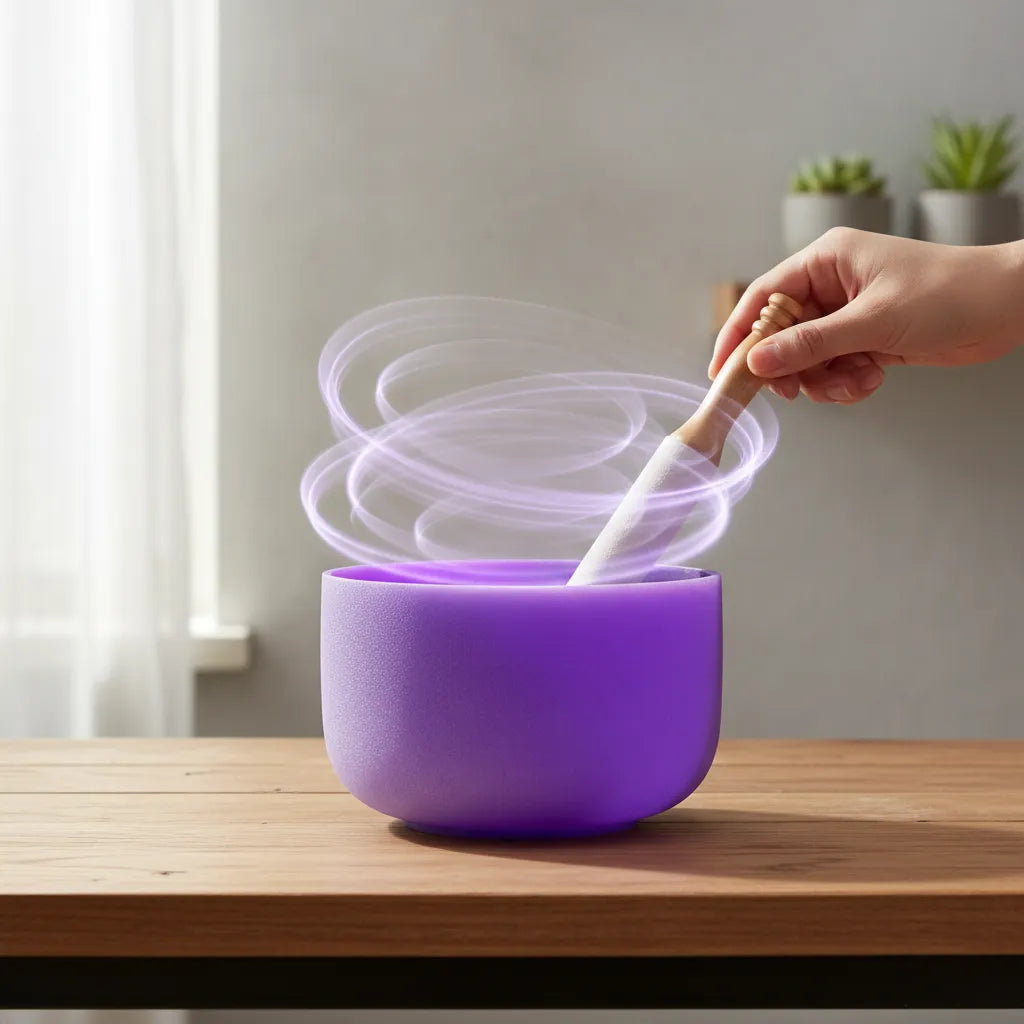 Cuenco Tibetano Cuarzo Violeta 10 Pulgadas Nota SI
