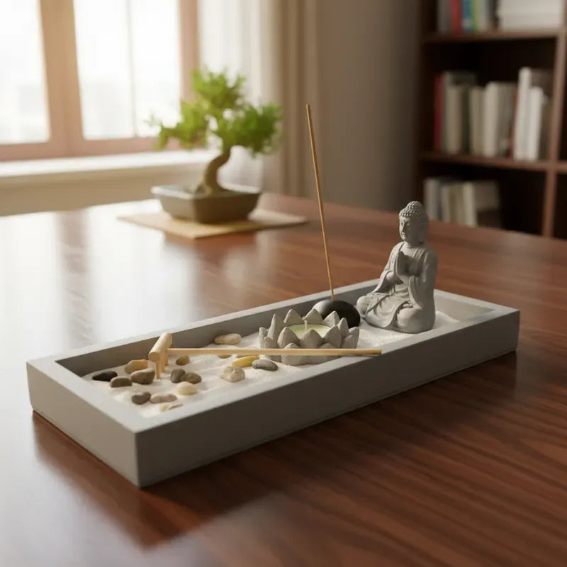 Jardin Zen Budda Rezando