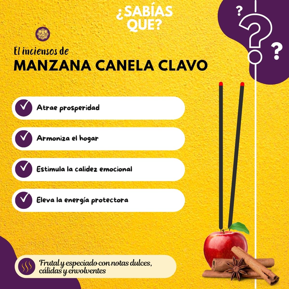 Incienso Jumbo Manzana Canela Clavo