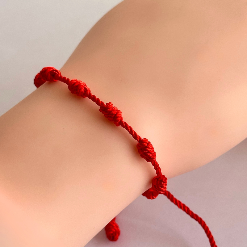 Pulsera Hilo Rojo 7 Nudos
