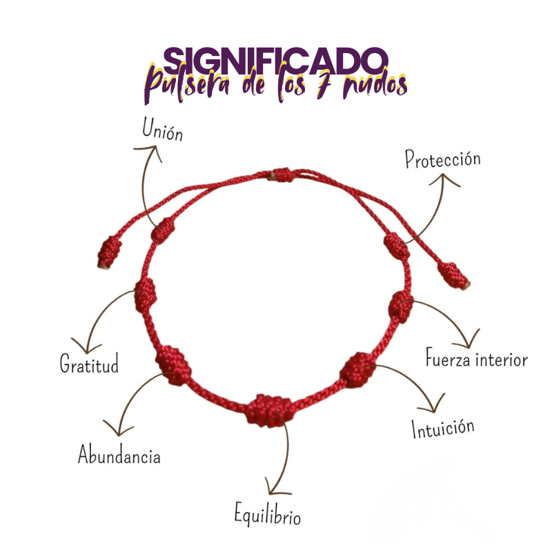 Pulsera Hilo Rojo 7 Nudos