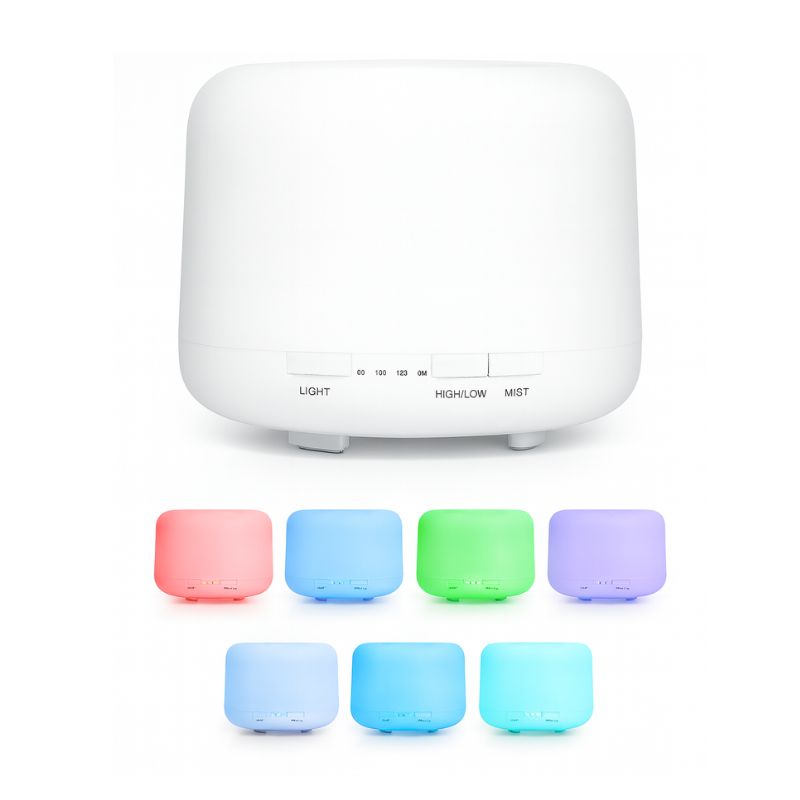 Humidificador Ultrasonico Blanco 500mL + 1 aceite de regalo