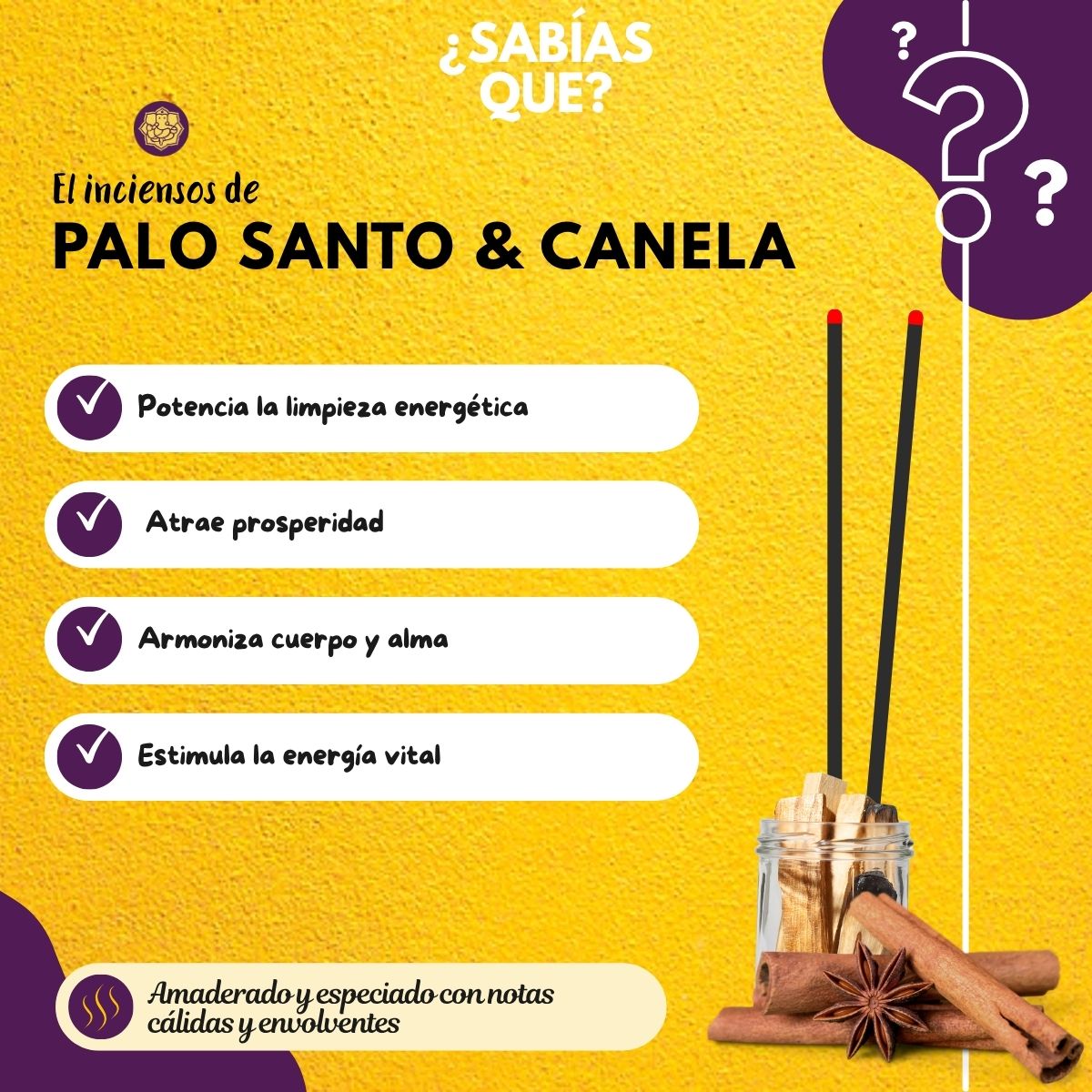 Incienso Palo Santo y Canela