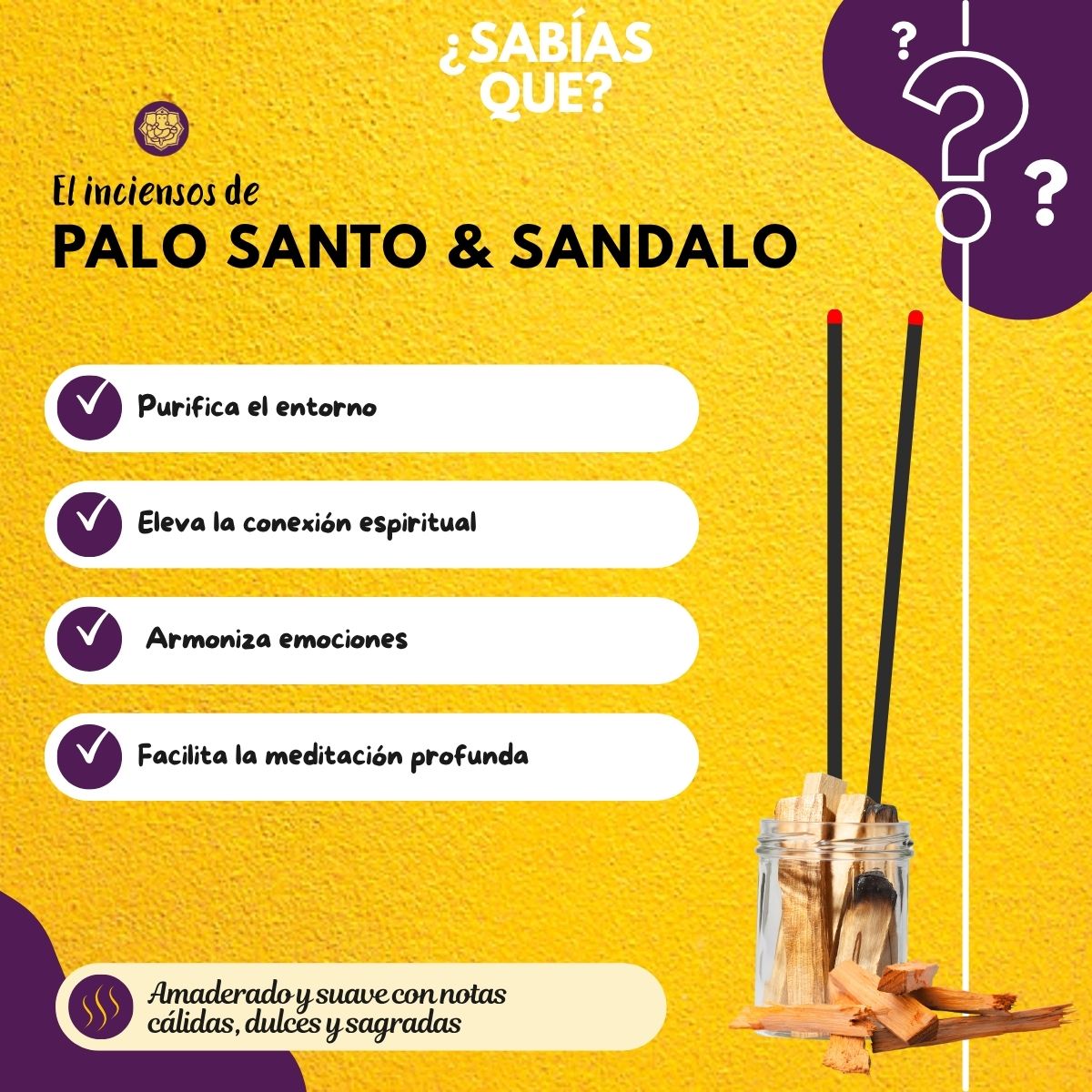 Incienso Palo Santo y Sandalo