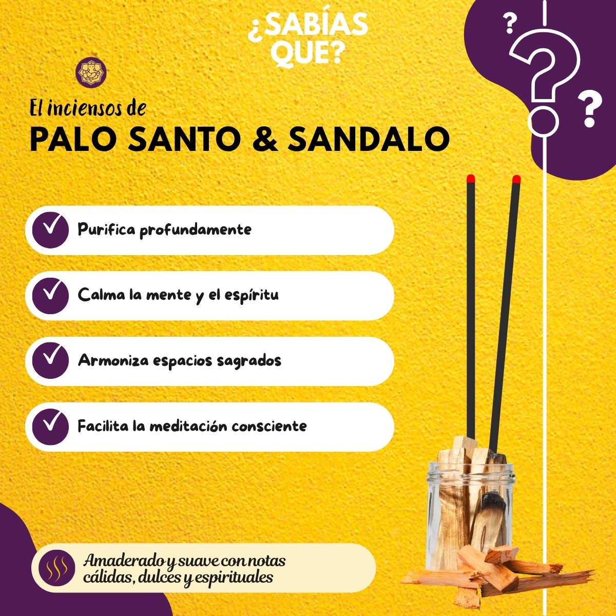Incienso Palo Santo y Sandalwood