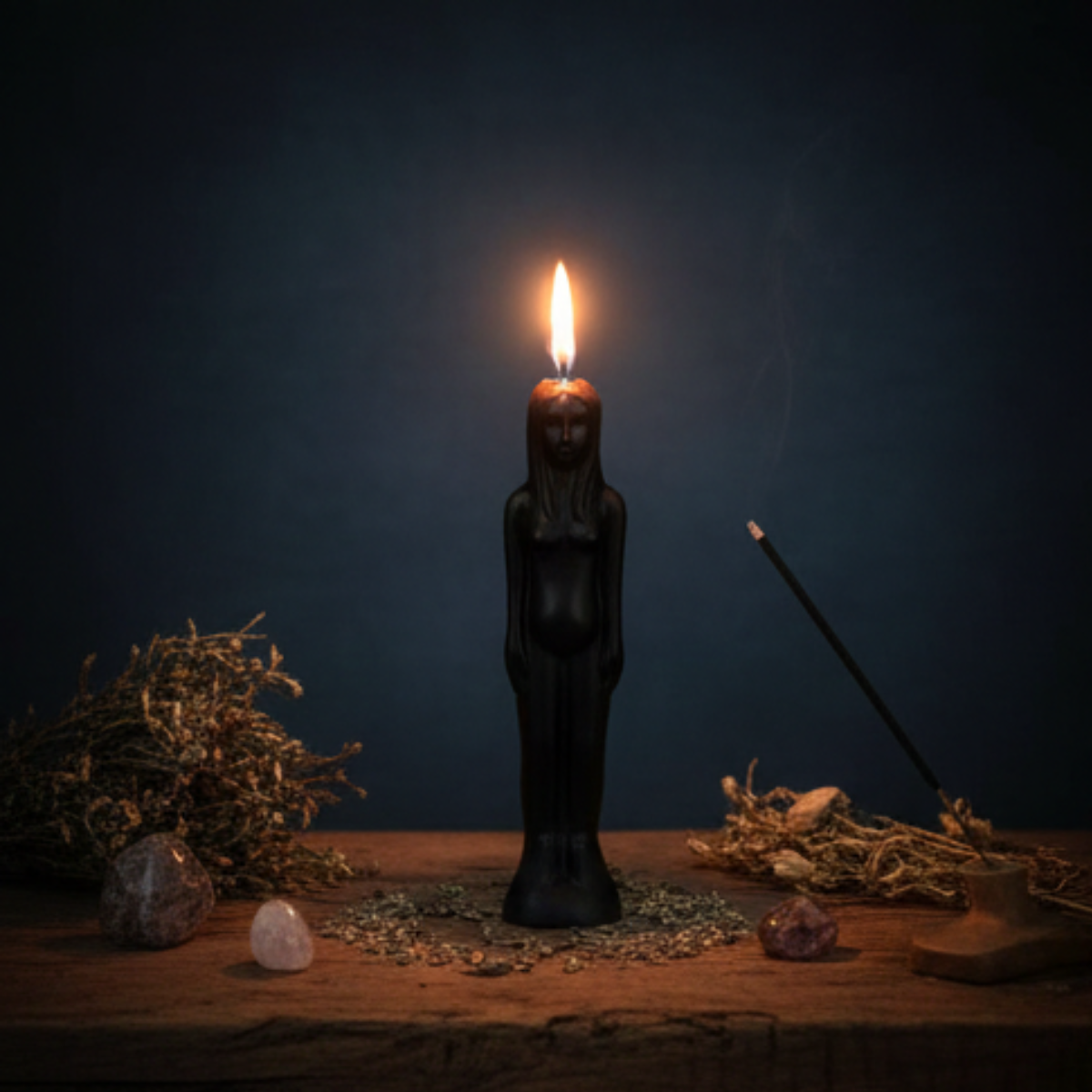 Vela Wicca Silueta Mujer Negra