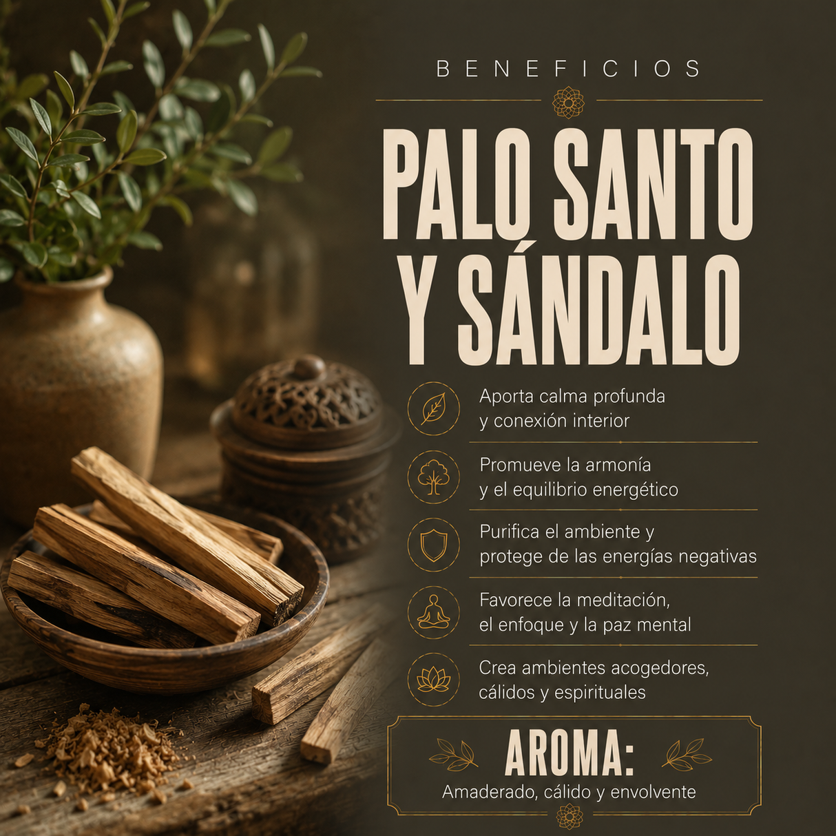 Vela Sandalo y Palo Santo
