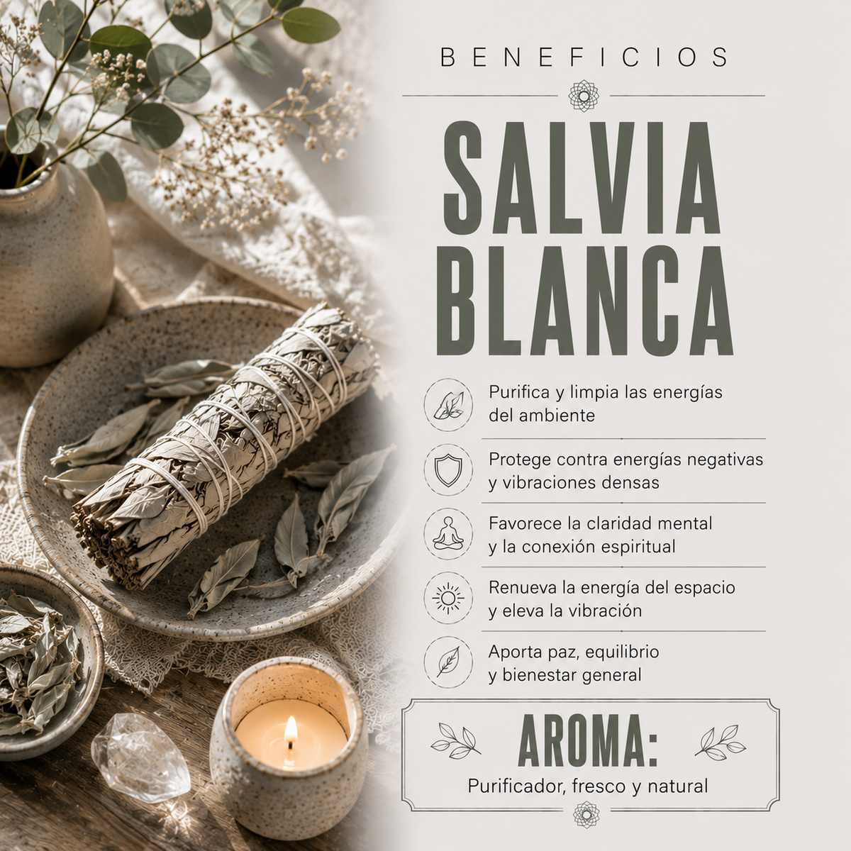Set Incienso Salvia Blanca