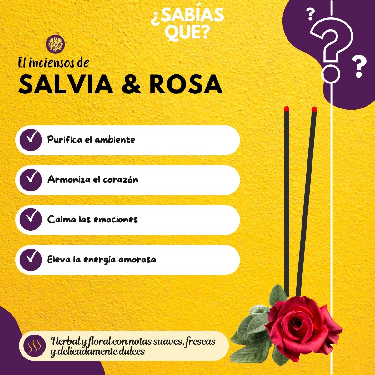 Incienso Salvia Blanca + Rosa Salvaje