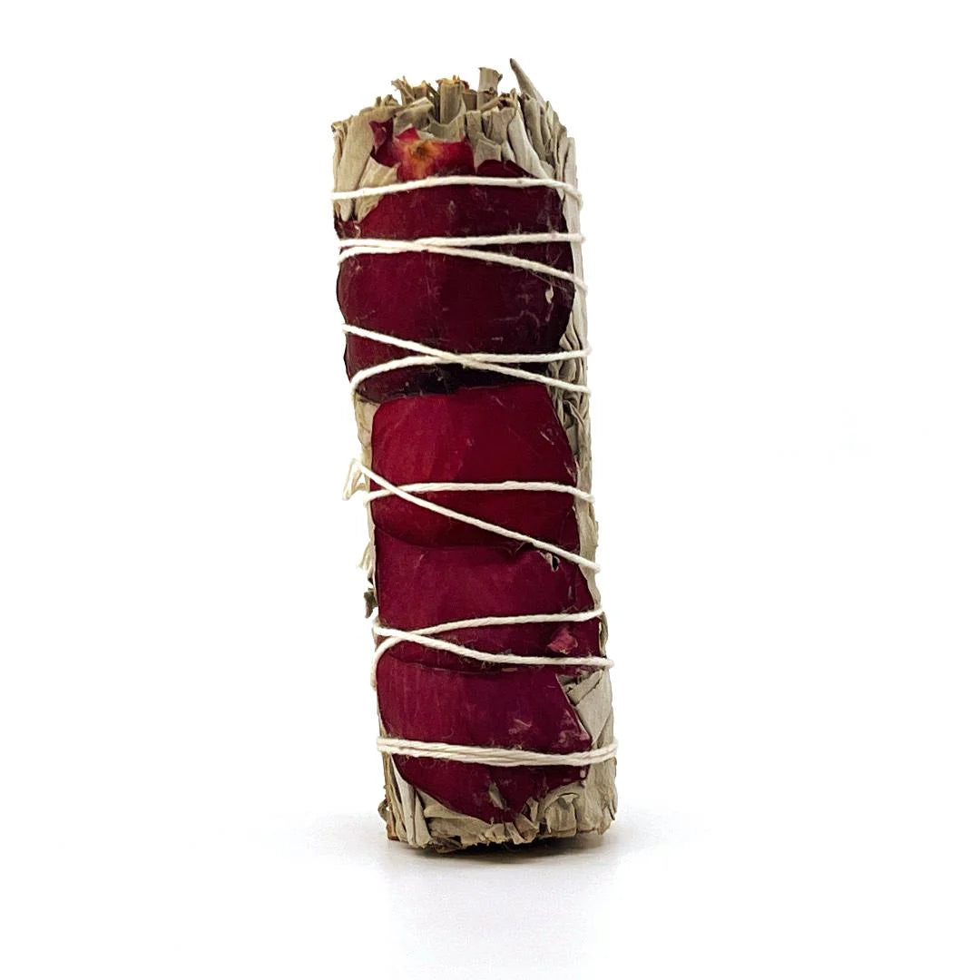 Sahúmo de Salvia Blanca con Pétalos de Rosa
