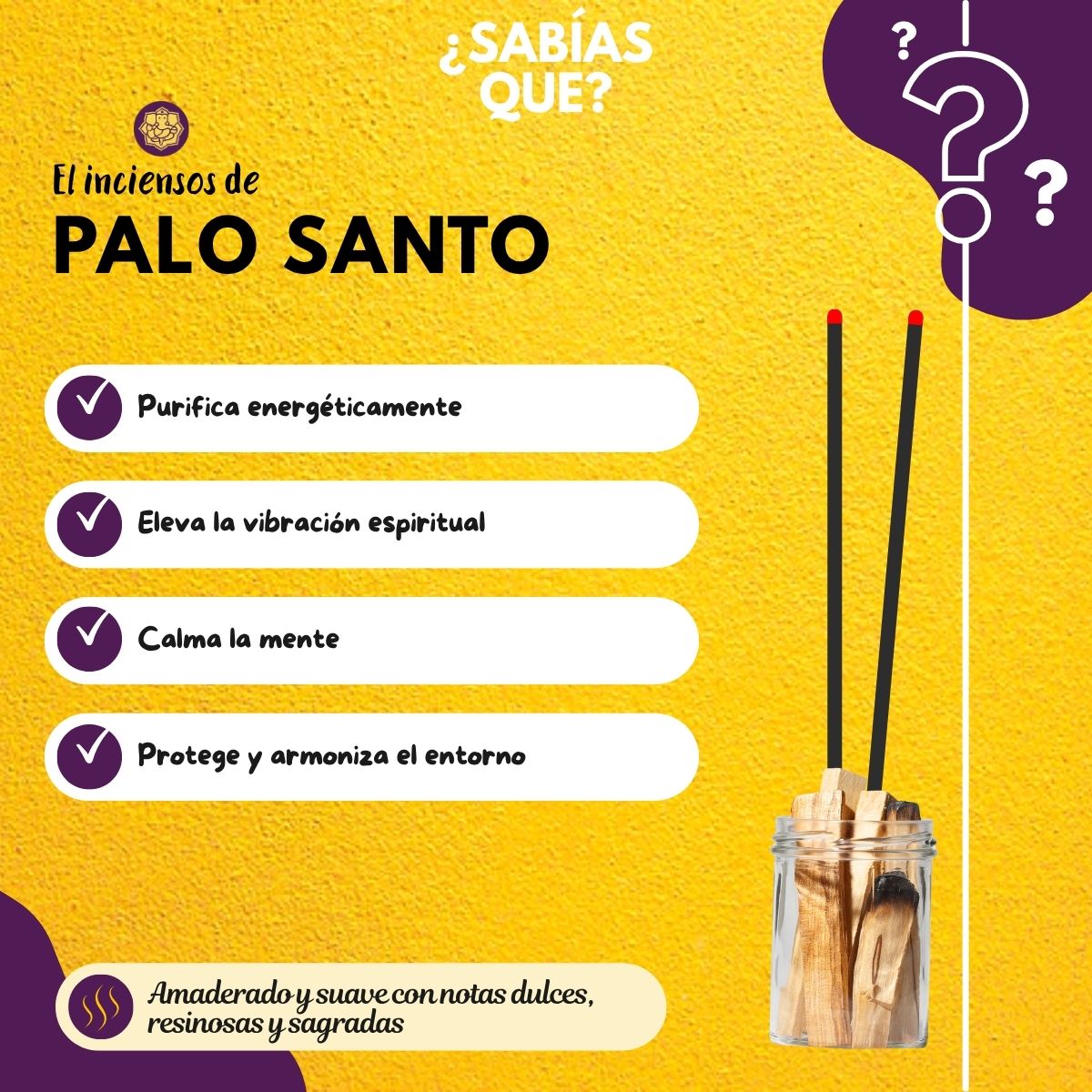 Incienso Cascada Palo Santo 120 conos