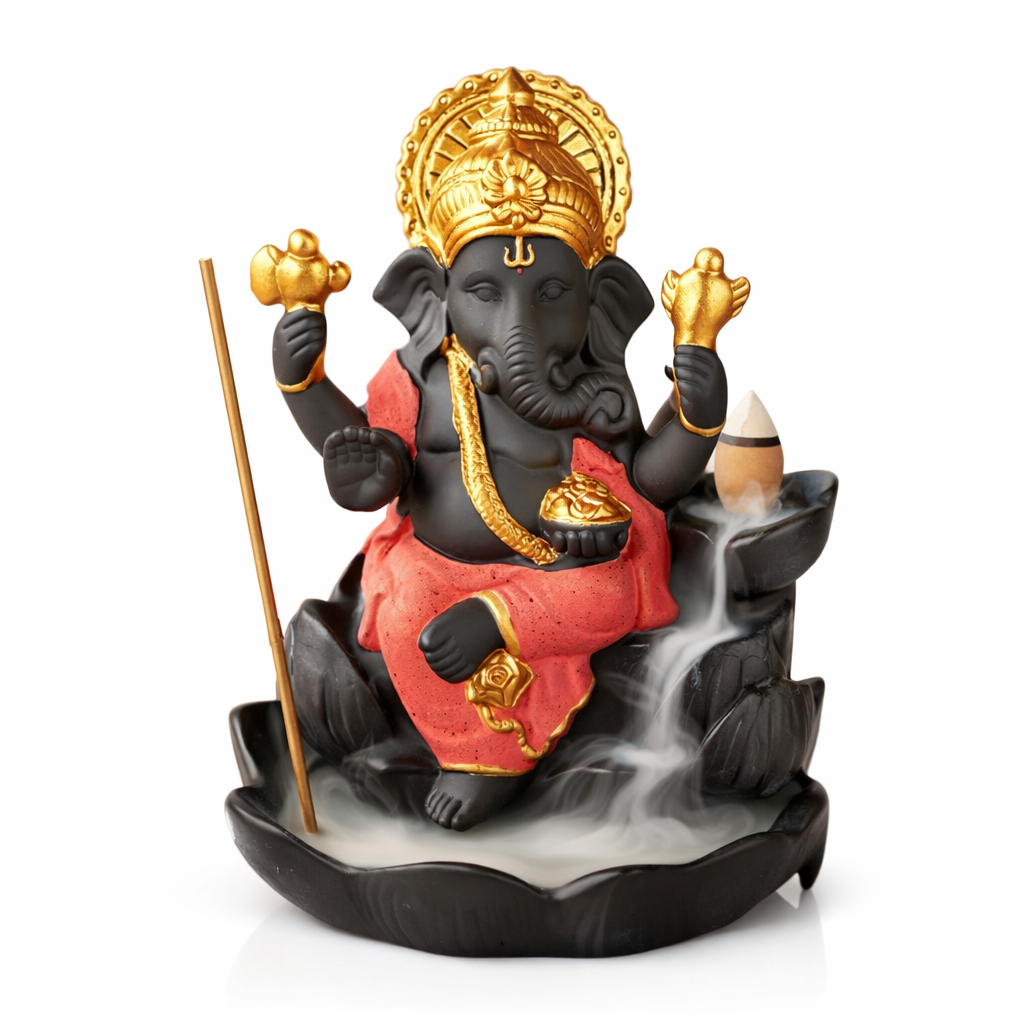 Porta Incienso Cascada Ganesha Rojo